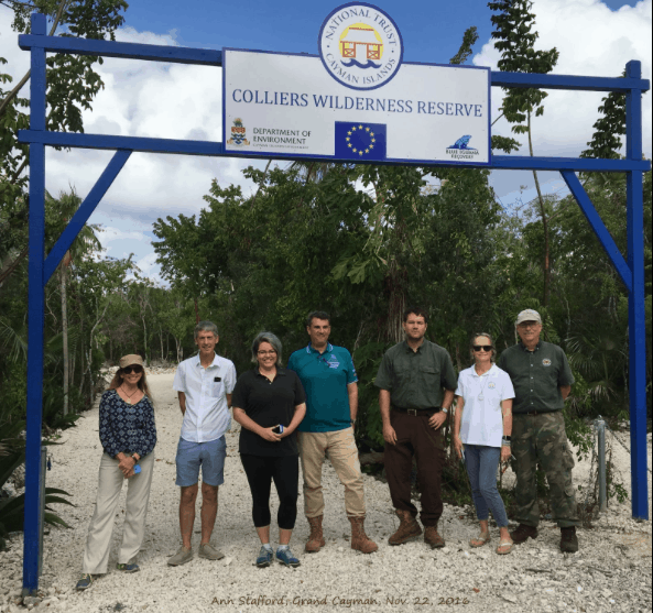 Some of the hard working staff at Blue Iguana Recovery Programme and National Trust for the Cayman Islands gather at the Colliers reserve; Copyright: Ann Stafford