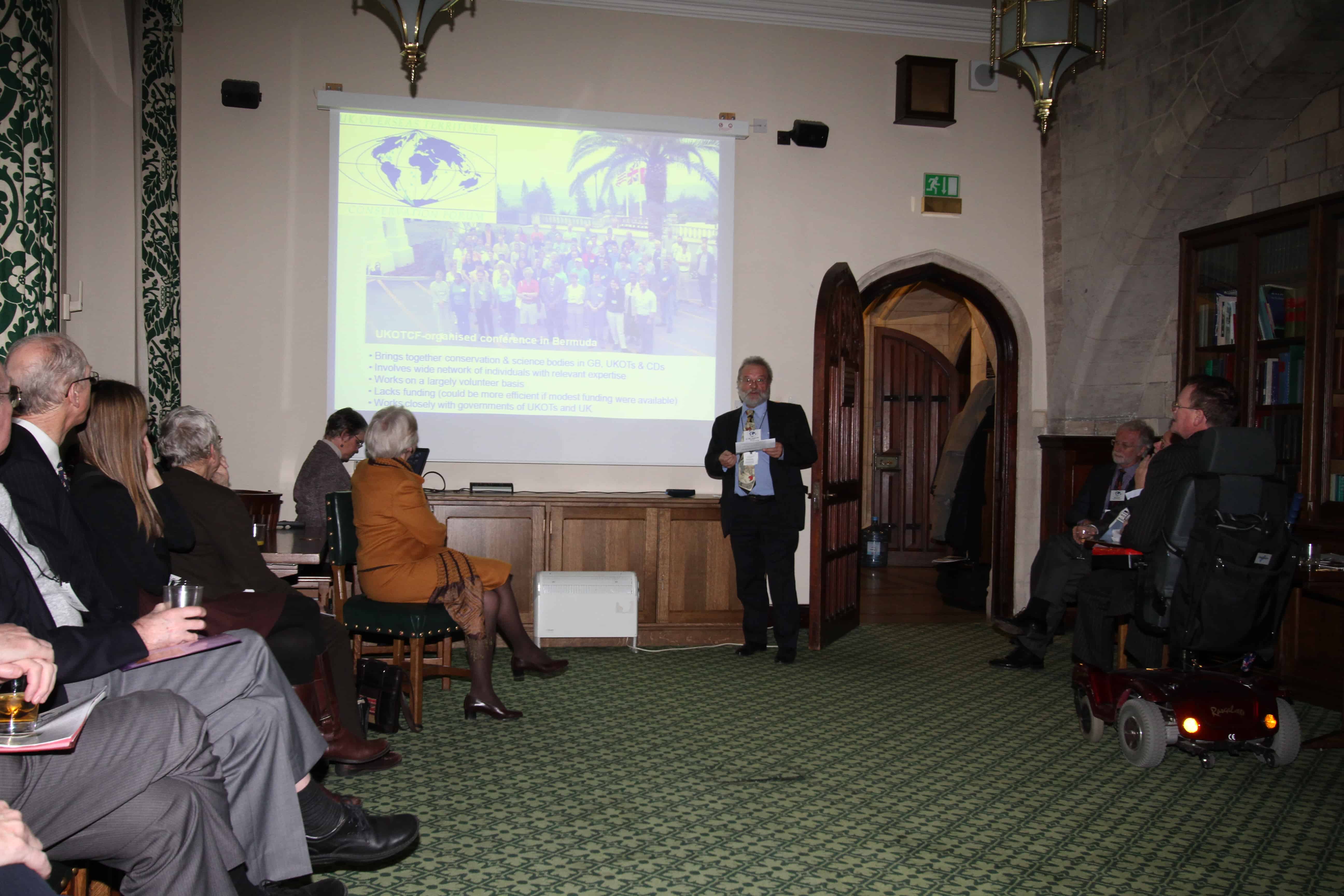 Dr Mike Pienkowski addresses Parliamentarians at UKOTCF/APPG Reception. Copyright: UKOTCF