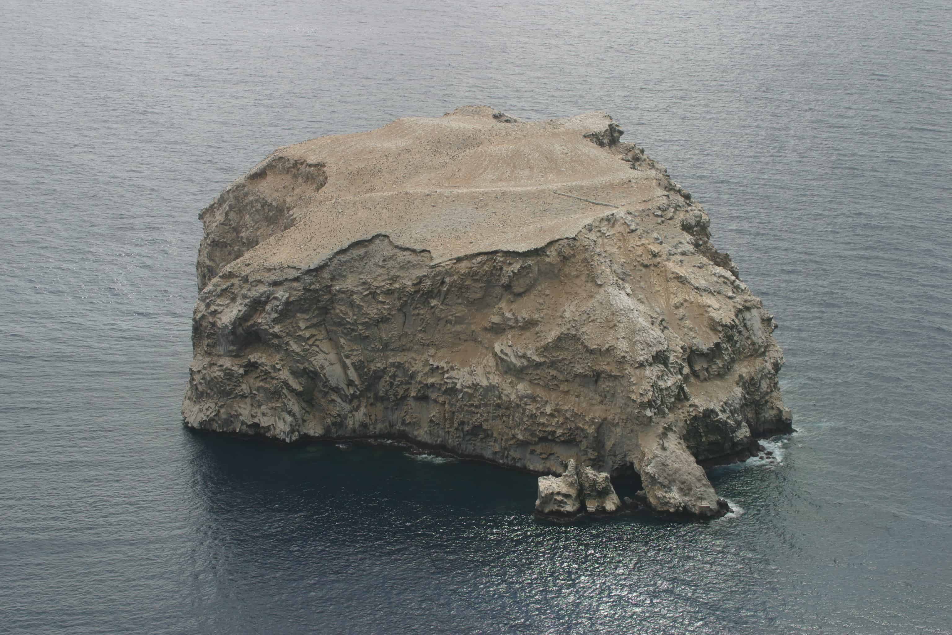 Boatswain Bird Island from the mainland opposite. Copyright: Dr Mike Pienkowski