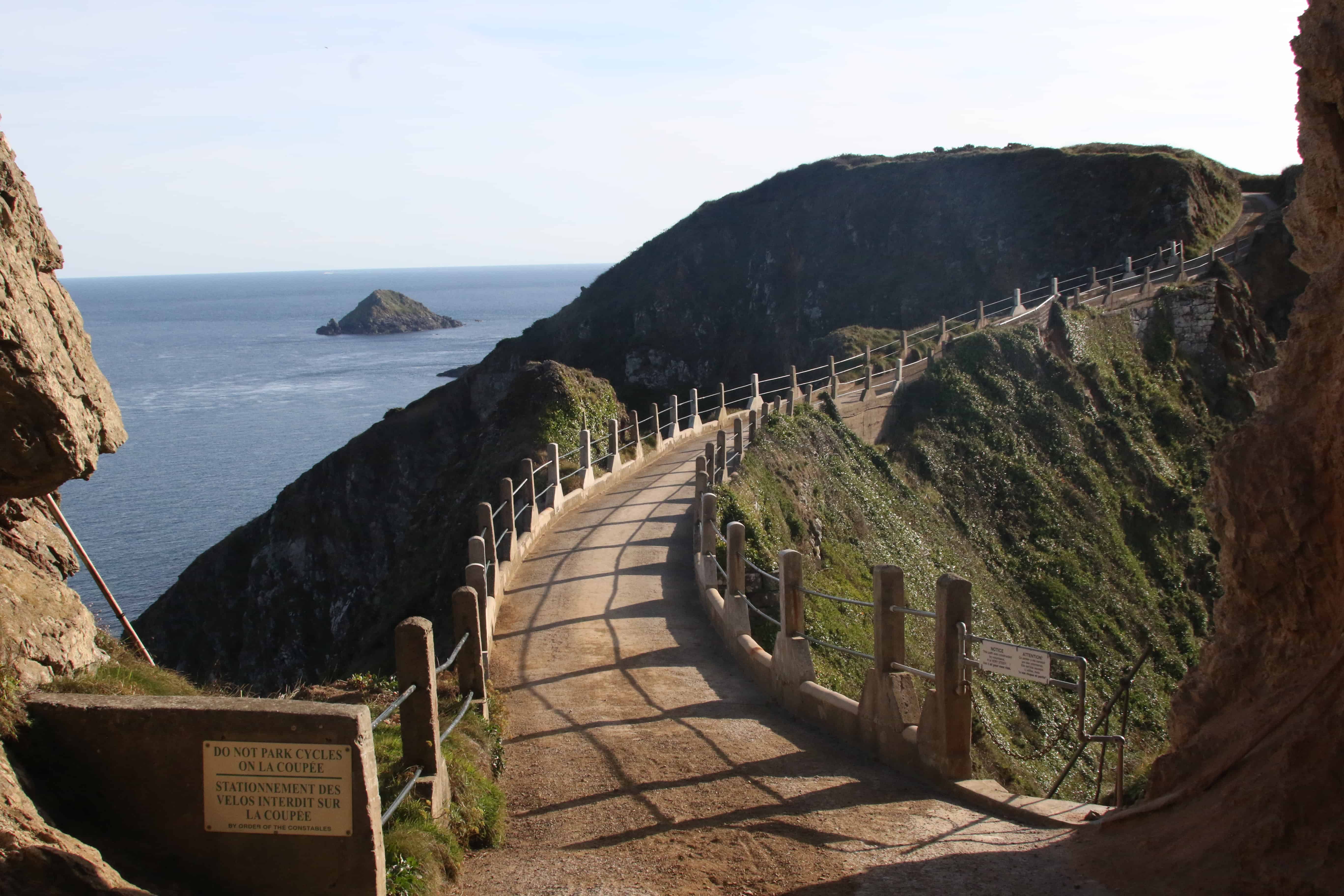 La Coupée, looking from Great Sark towards Little Sark. Copyright: Dr Mike Pienkowski