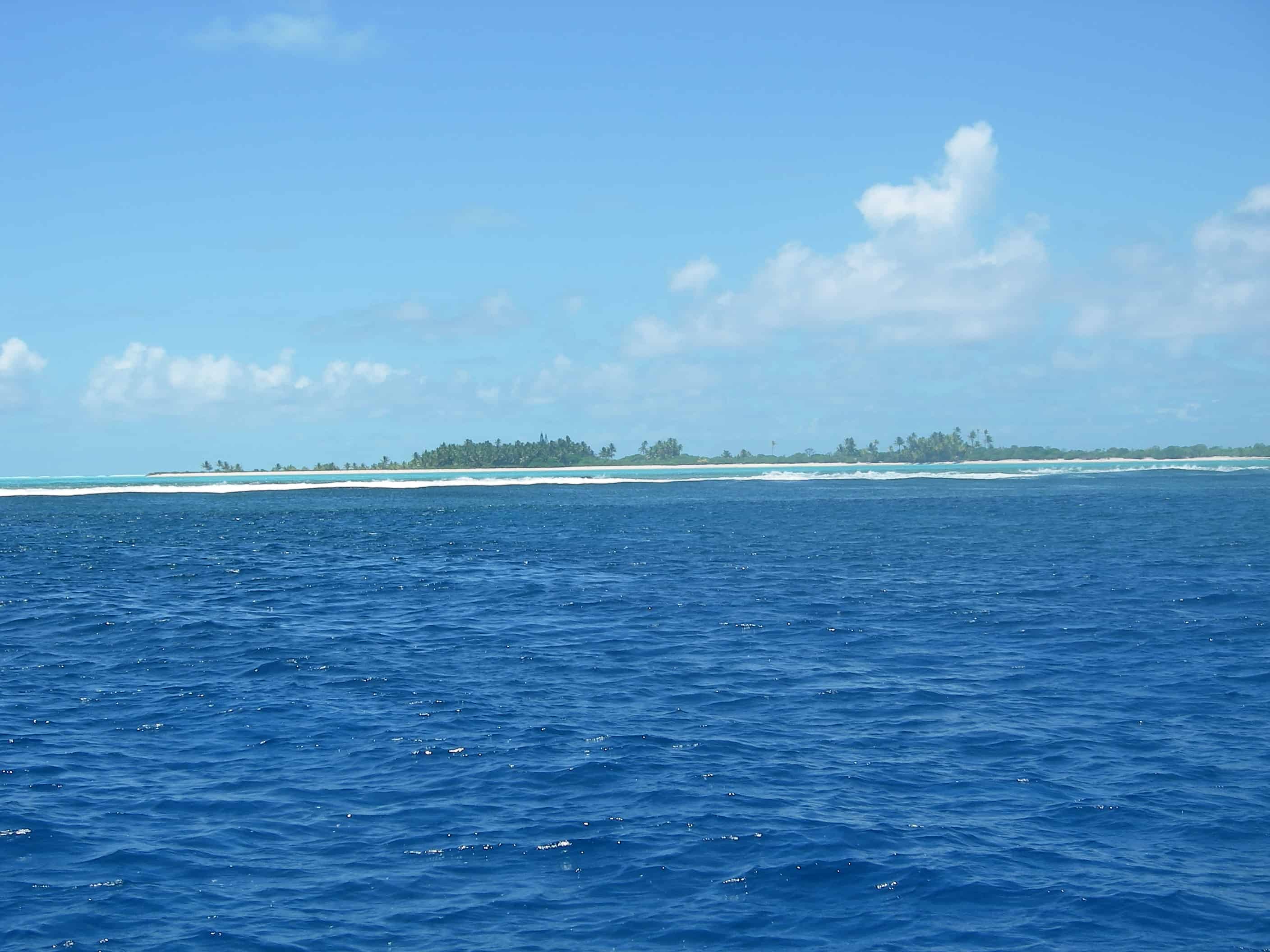 Oeno Island, one of the two low atolls in the group. Copyright: Dr Mike Pienkowski