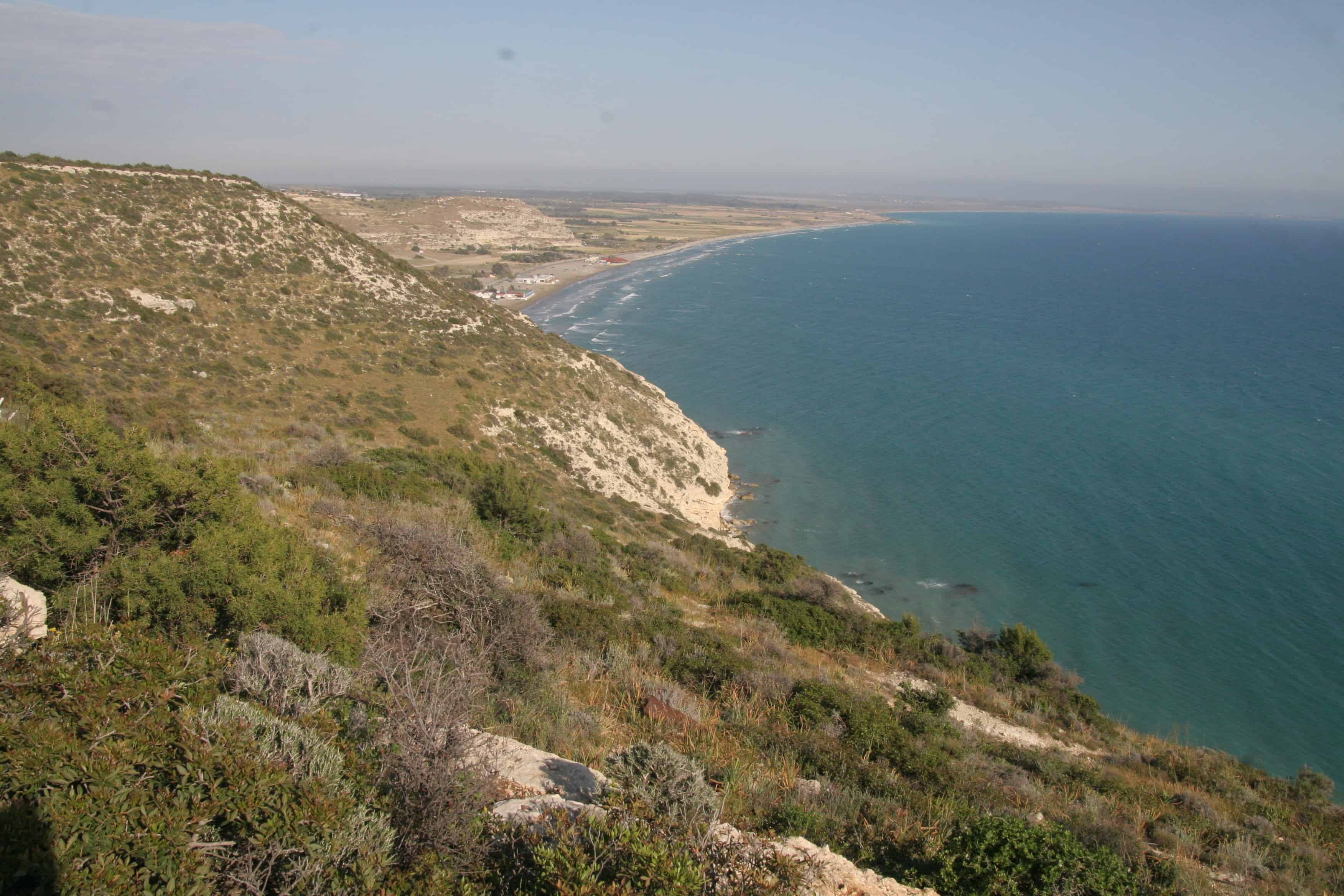 View from the cliffs near Episkopi, in the WSBA, towards the low Akrotiri Peninsula; Copyright: Dr Mike Pienkowski