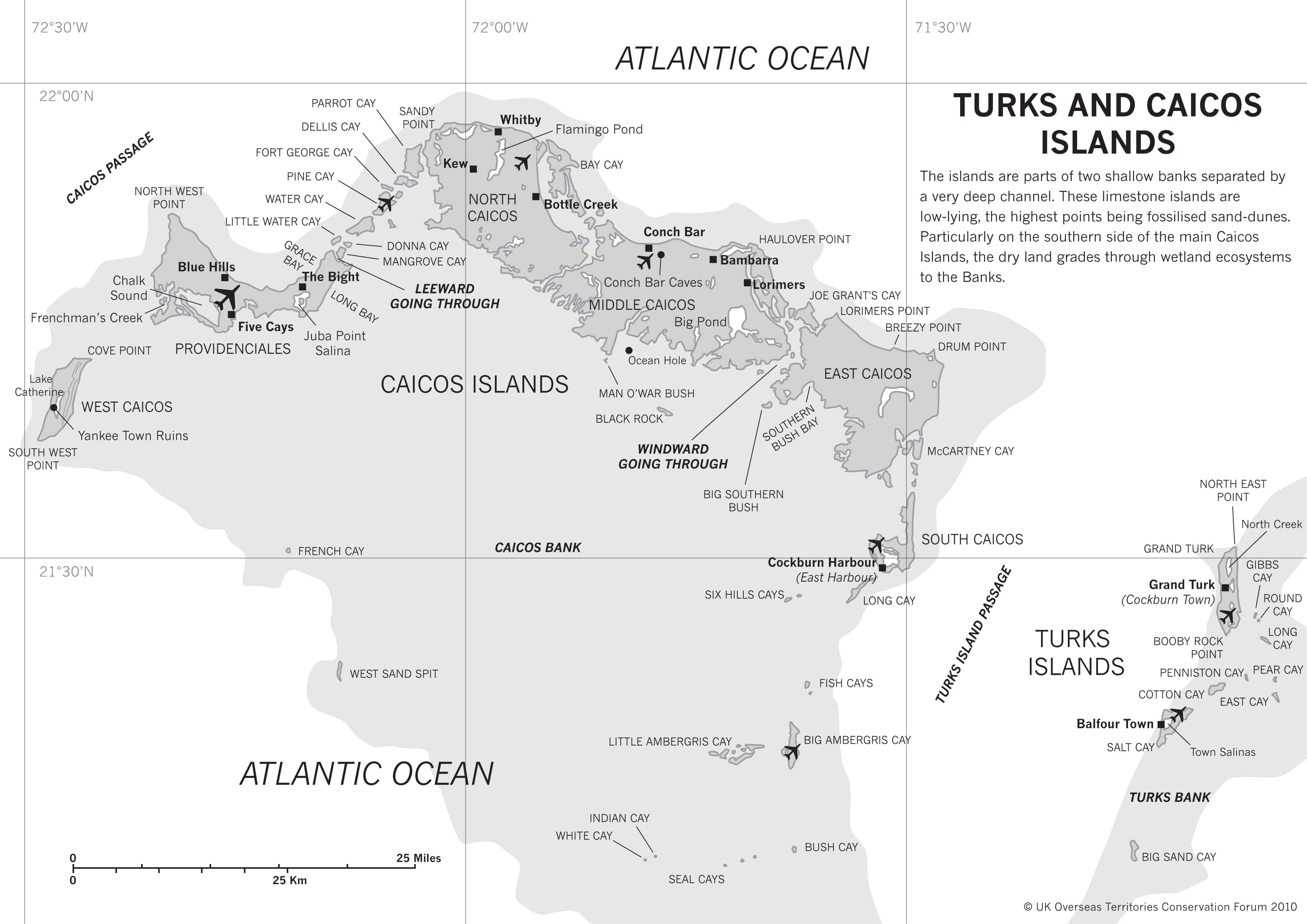 Map of the Turks and Caicos Islands